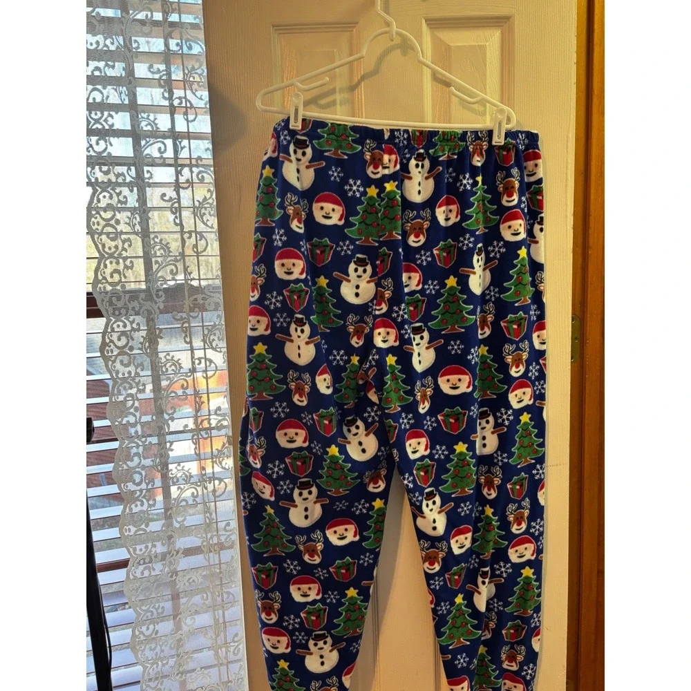 The Childrens Place Kids Fleece‎ Pajama Pants XXL TALL Blue Christmas preowned